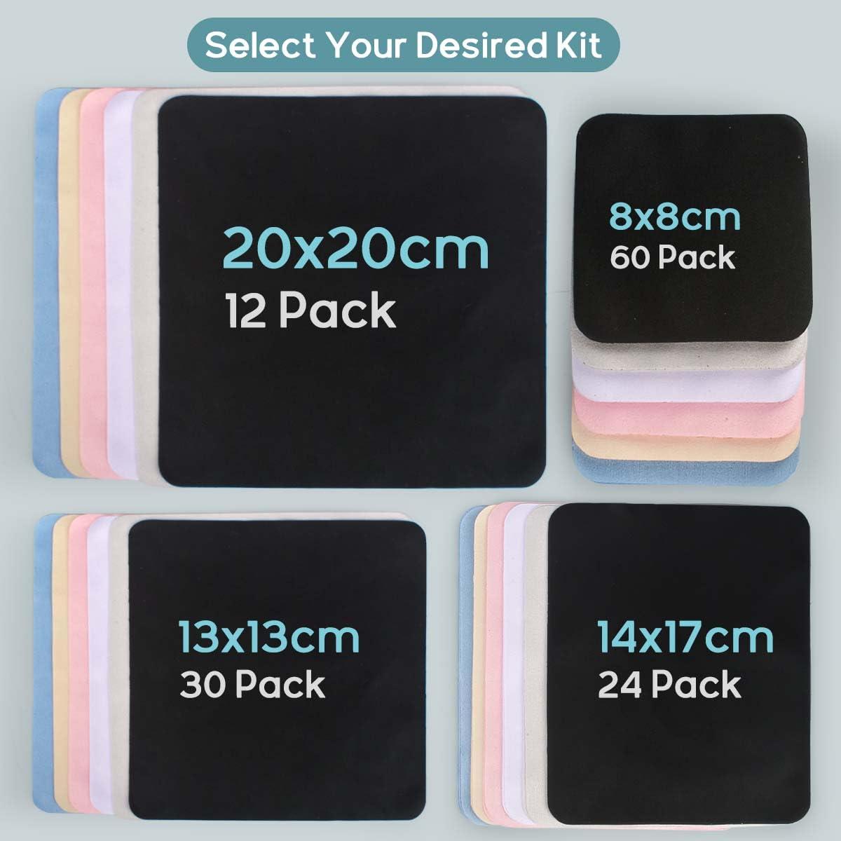 CONLI CONLI 12 Pack 20x20cm/8x8 Large Microfiber Cleaning Cloth for Eyeglasses Luxury Suede Glass Cleaning Cloth Glasses Cleaner for Eye Glass Lens Cleaning Gentle and Lint-Free