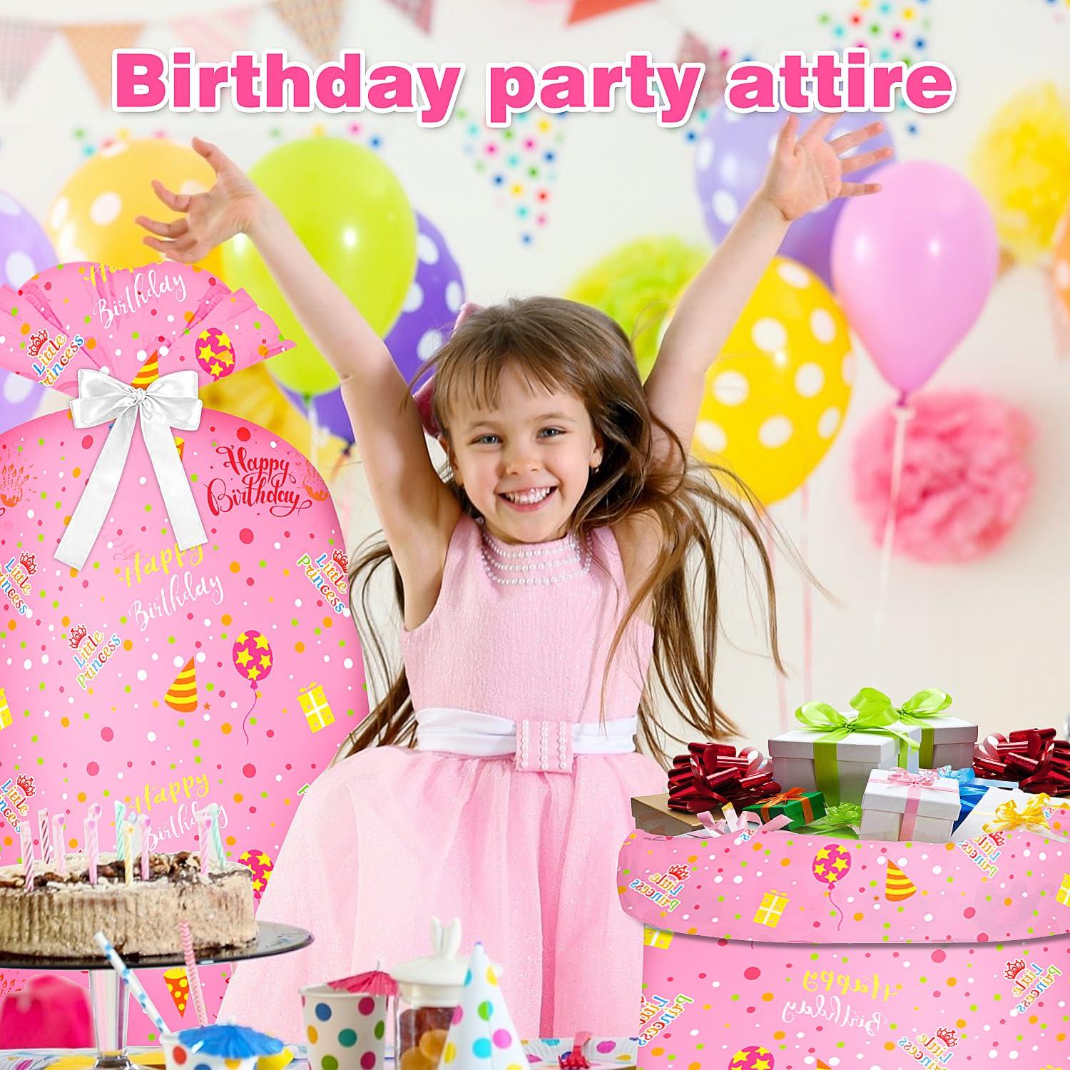 BWLOIES Jumbo Gift Bag Birthday Gift Bag for Girls Kids,Big Gift Bags for Huge Gift Bags Giant Gift Bags with Happy Birthday Cake Balloon Pink Design,Extra Large Gift Bag Oversized Gift Bags Bithday Gift Wrap Bag for Present Bag,Wrapping Bags for large Gifts