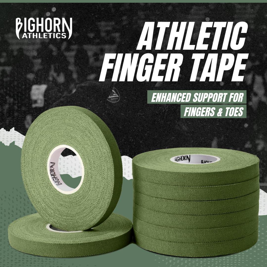 Bighorn Athletics Bighorn Athletics Jiu Jitsu Finger Tape | Athletic Sports Tape for Injuries & Support: BJJ, Judo, MMA, Rock Climbing, Volleyball, Crossfit, Hands & Toes | 0.3-Inch x 45-feet, 8-Rolls, Military Green