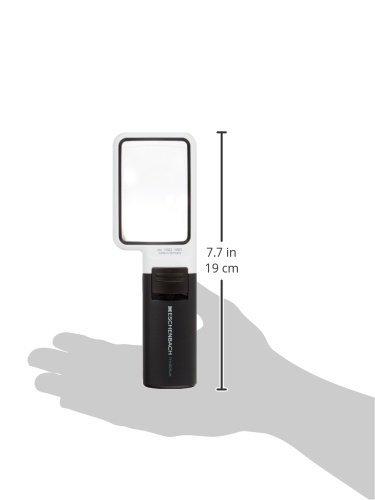 GBBC Eschenbach Mobilux LED Hand Held Magnifier, 4X, 2.0 x 2.0 inches (50 x 75 mm), Resin Lens, Black, PXM Optical Resin, Aspherical, Therapy Hard Coating, LED Light