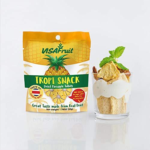 Tropi Snack TropiSnack Simply Natural Dried Pineapple Tidbits No Sugar Added Gluten Free Fat free Vegan Kosher 6 pack 1.76 oz each
