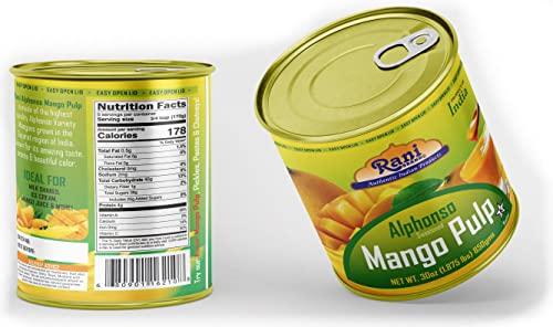 Rani Brand Authentic Indian Products Rani Mango Pulp Puree (Makes Mango Lassi Shakes) Alphonso Sweetened 30oz (1.875lbs) 850g ~ Kosher | All Natural | NON-GMO | Vegan | No colors | Gluten Friendly | Indian Origin