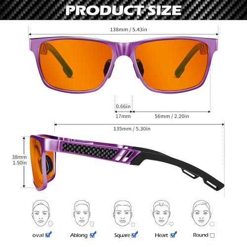 ANYLUV ANYLUV Gaming Glasses for Men Anti Blue Light Computer Glasses Rectangle Al-Mg Metal Frame UV400 Mens Blue Light Screen Blocker