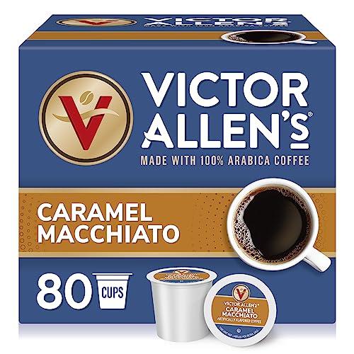 Victor Allen Victor Allen\'s Coffee Caramel Macchiato Flavored, 80 Count, Medium Roast, Single Serve Coffee Pods for Keurig K-Cup Brewers