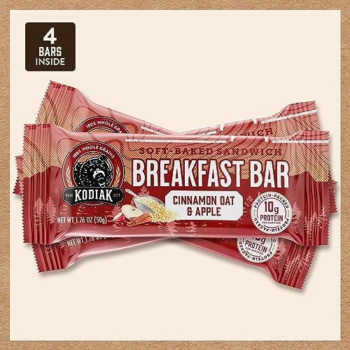 Kodiak Cakes Kodiak Soft Baked Sandwich Breakfast Bar, Cinnamon Oat & Apple, High Protein, 100% Whole Grains, 1 box with 4 bars each (4 bars total)