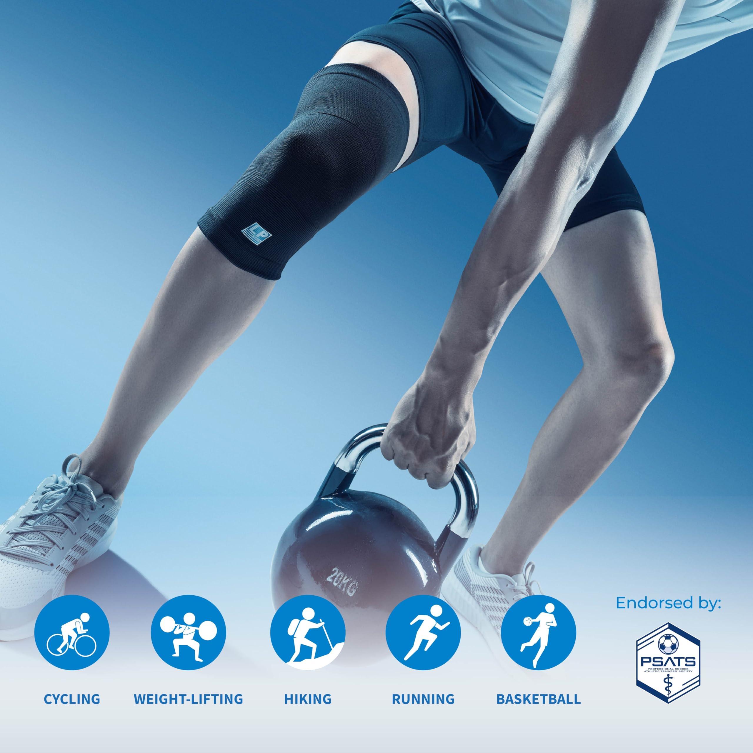 LP SUPPORT LP 647 Knee Brace For Arthritis Pain, Knee Pain Relief, Injury Recovery - Knee Sleeve For Weightlifting, Basketball, Hiking, Biking, Running, For Men Women (Blue, S, 1pcs)