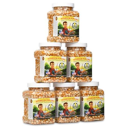 Princeton Popcorn Mushroom Popcorn Kernels for Popping Six-Pack 1lb Tubs Princeton Popcorn Farmer-Direct Non-GMO Gluten Free Popcorn Kernels Mushroom Shaped Popcorn Popping Corn Air Popper and Stovetop 6-pack 96 oz