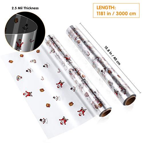TOYANDONA TOYANDONA Christmas Cellophane Wrap Roll, 2.5 Mil Thickness Clear Cellophane Wrap Christmas Cellophane Wrapping Paper for Arts Crafts Baskets (30mx40cm)