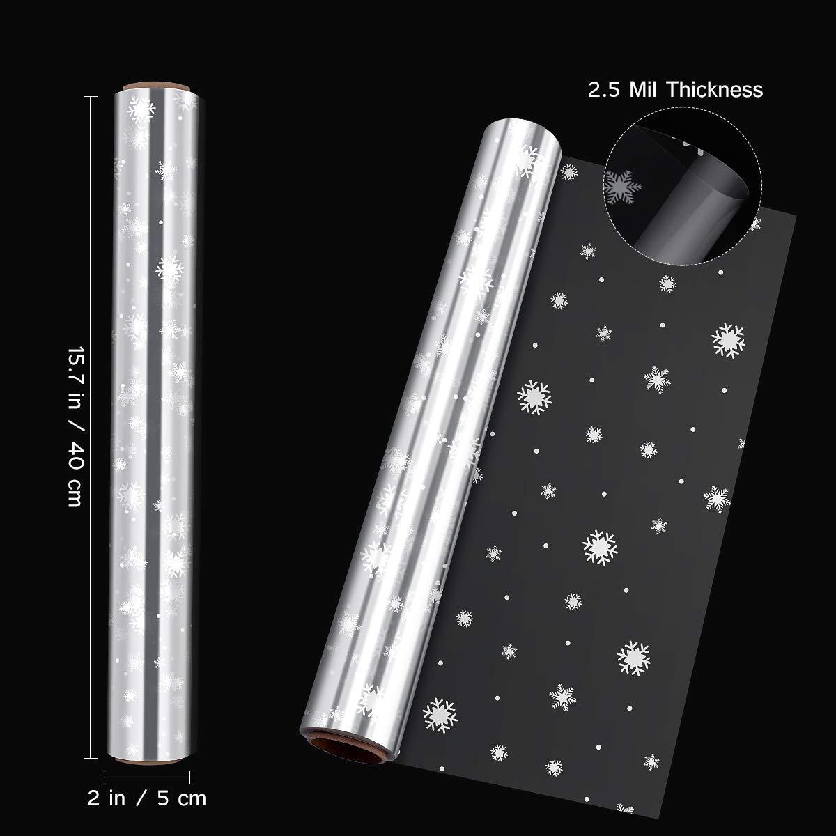 Choisyin Choisyin Christmas Cellophane Wrap Roll,Clear Wrapping Paper Snowflake Plastic Paper Wrapper Large Transparent Wrapping Paper Wrap Film for Gift Basket Flower Food Christmas Decoration 16 inch x100 Ft