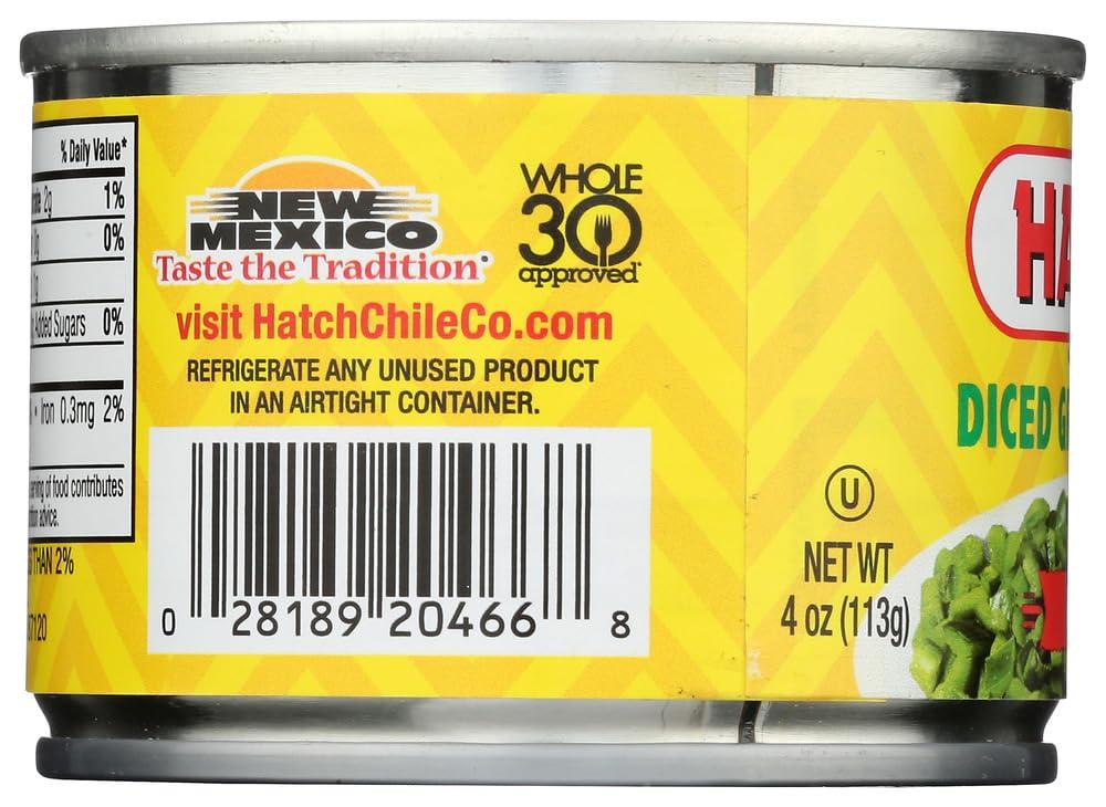 Hatch Chili Hatch Diced Green Chiles 4oz HOT (QTY 6)