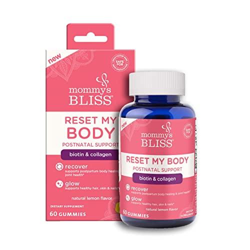 Mommy\'s Bliss Mommy\'s Bliss Postnatal Support Reset My Body Gummies with Biotin & Collagen, Supports Postpartum Energy, Healing & Joint Health + Hair, Skin & Nails Health, Gluten Free, 60 Gummies (30 Servings)