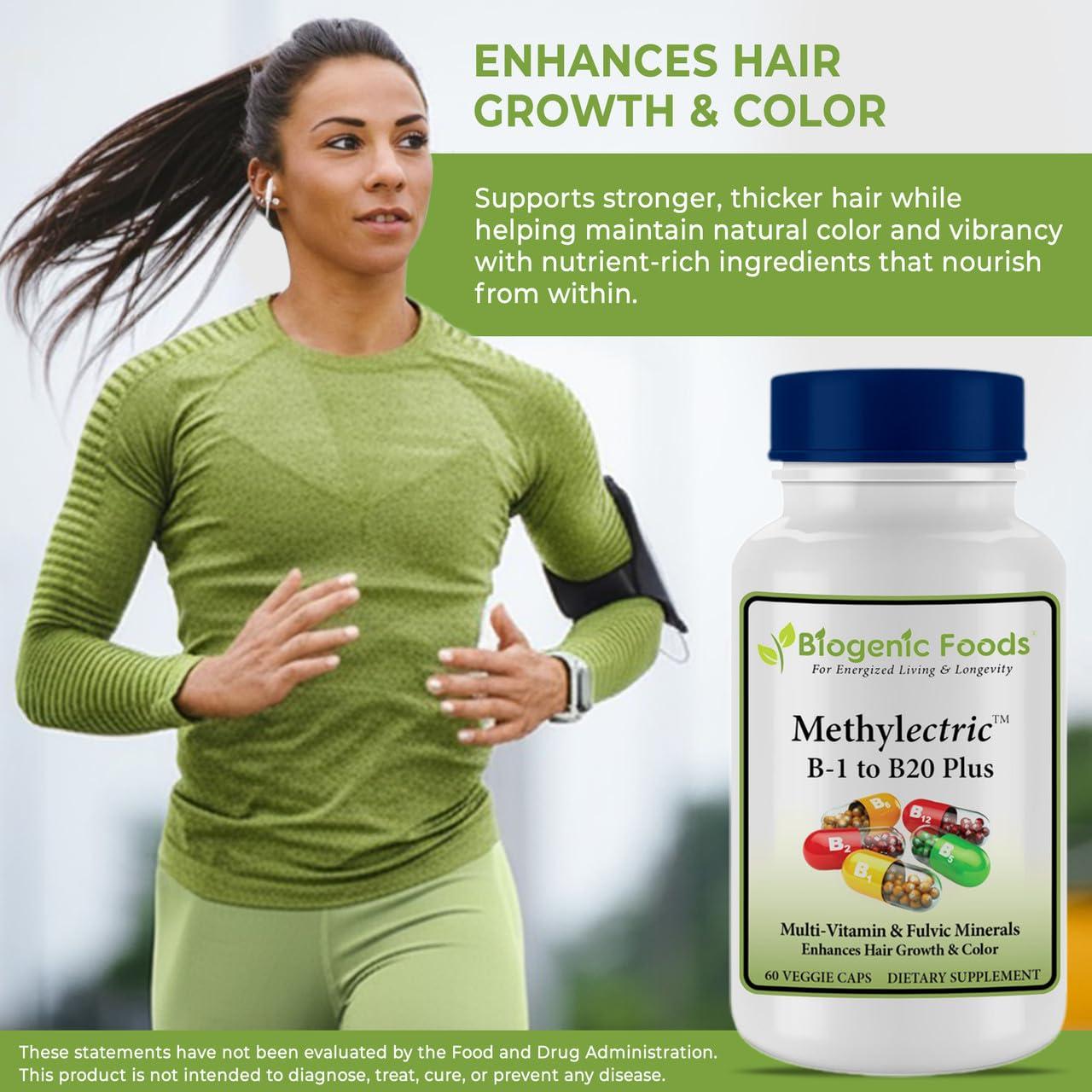 Biogenic Foods Methylectric B-50 Complex - Methylated B1 - B20 Multi-Vitamin and Fulvic Minerals, Veggie Caps