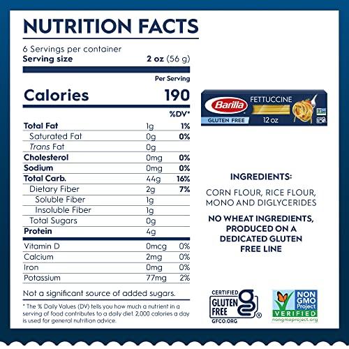 Barilla BARILLA Gluten Free Fettuccine, 12 Ounce - Non-GMO Gluten Free Pasta Made with Blend of Corn & Rice - Vegan Pasta