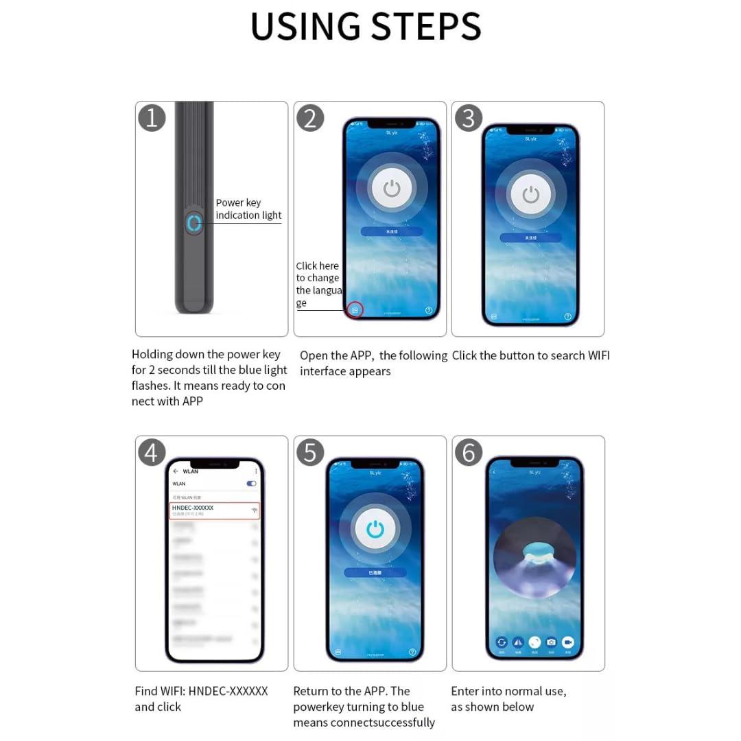 NETFIRE N3 Generic NATFIRE NE3 Ear Cleaner High Precision Ear Wax Removal Tool with Camera LED Light Wireless Otoscope Smart Ear Cleaning Kit, White