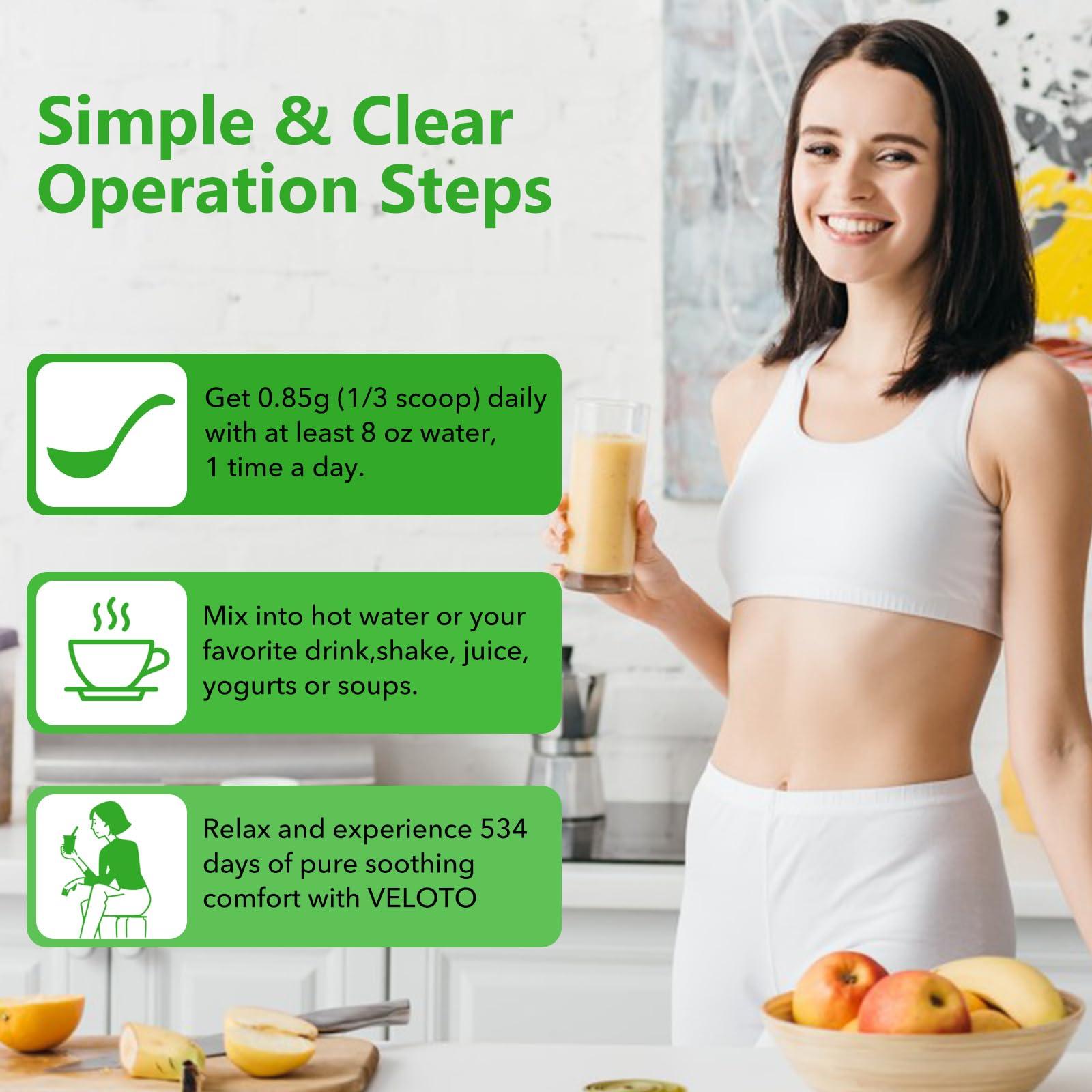 VELOTO VELOTO Slippery Elm Bark Powder Organic, Slippery Elm Inner Bark Powder, Natural Herbal Supplement for Soothing Throat & Digestive Health, Gluten-Free, Non-GMO, Vegan-Friendly, 1 lb (534 Servings)