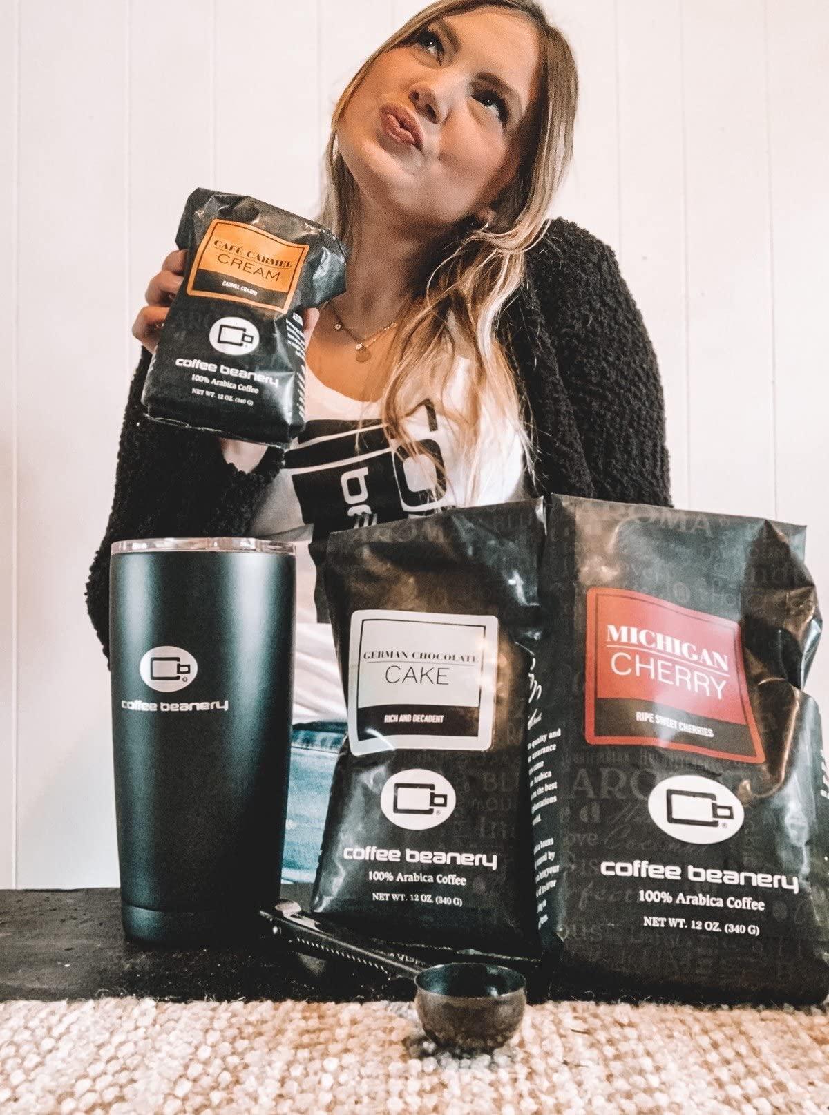 Coffee Beanery Caramel Vanilla Latte Flavored Coffee, Specialty Arabica Coffee, Medium Roast, 3LB, Coarse