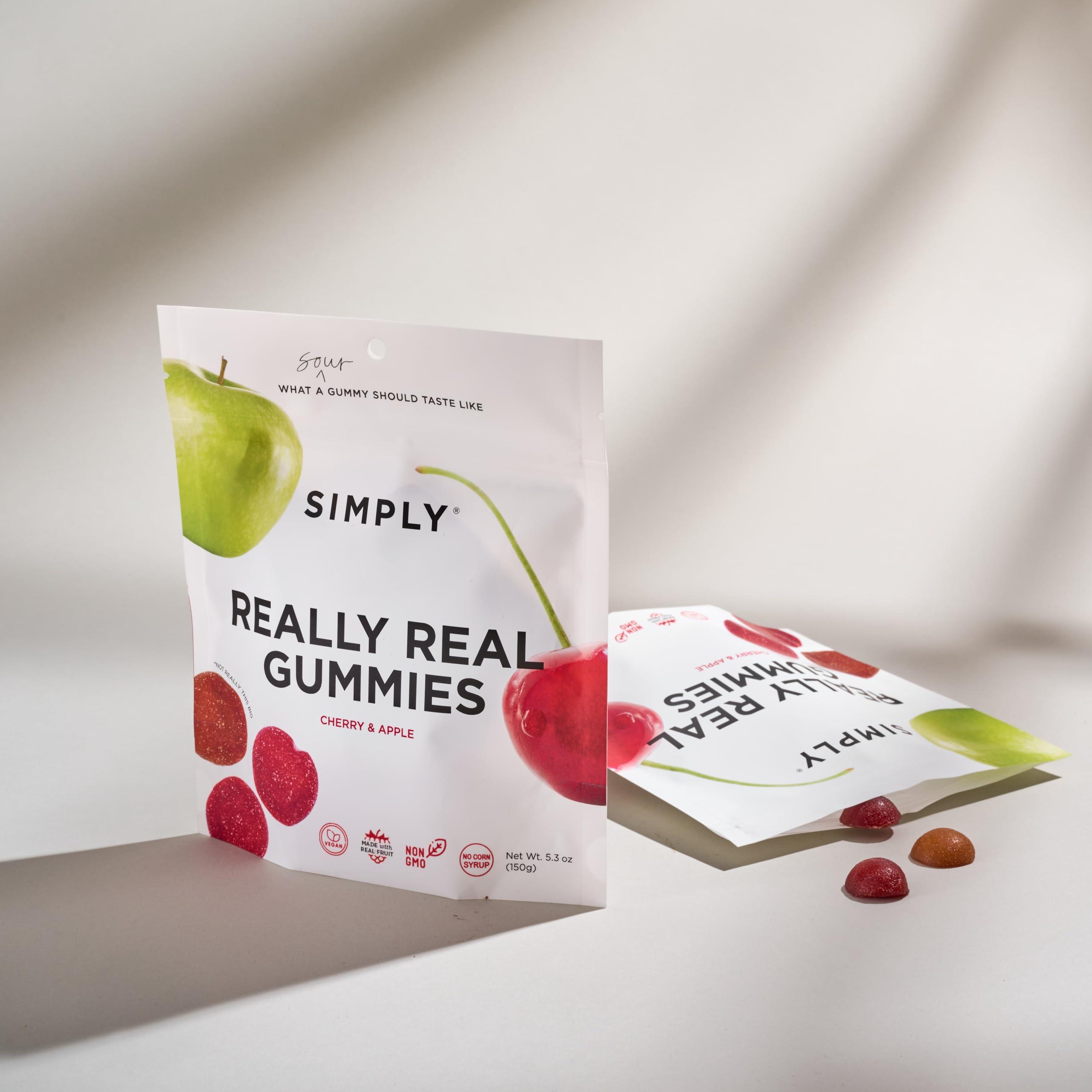 Generic S.imply Gum Bites Fruit Sour Apple Cherry 5.3 oz (Pack of 6)