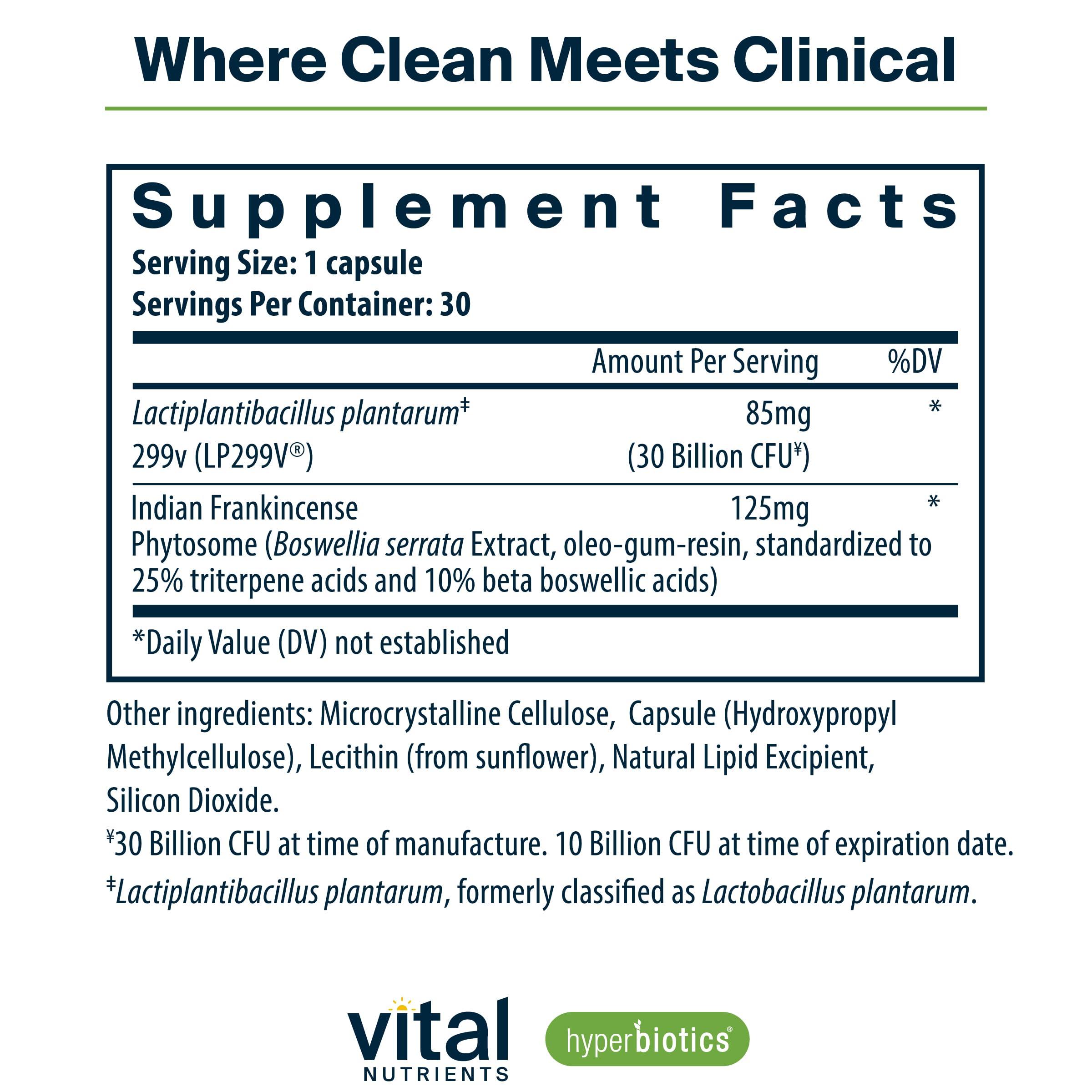 Hyperbiotics Hyperbiotics Vital Nutrients IBS Probiotic | Reduce Symptoms of IBS* | Clinically Studied Vegan probiotic for IBS Relief from Bloating, Gas, Diarrhea, & Abdominal Discomfort 30 Capsules