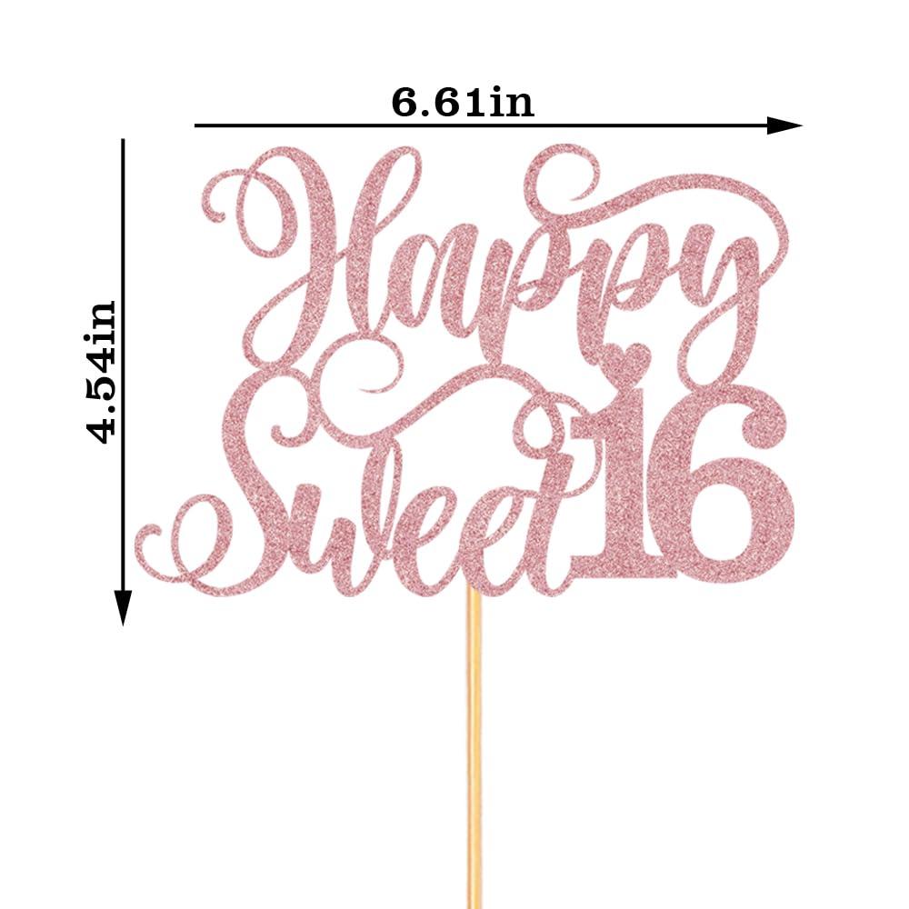 WRACKKIAR WRACKKIAR Sweet Sixteen Cake Topper-Happy 16th Birthday Cake Topper-Sweet 16 Cake Decorations Supplies