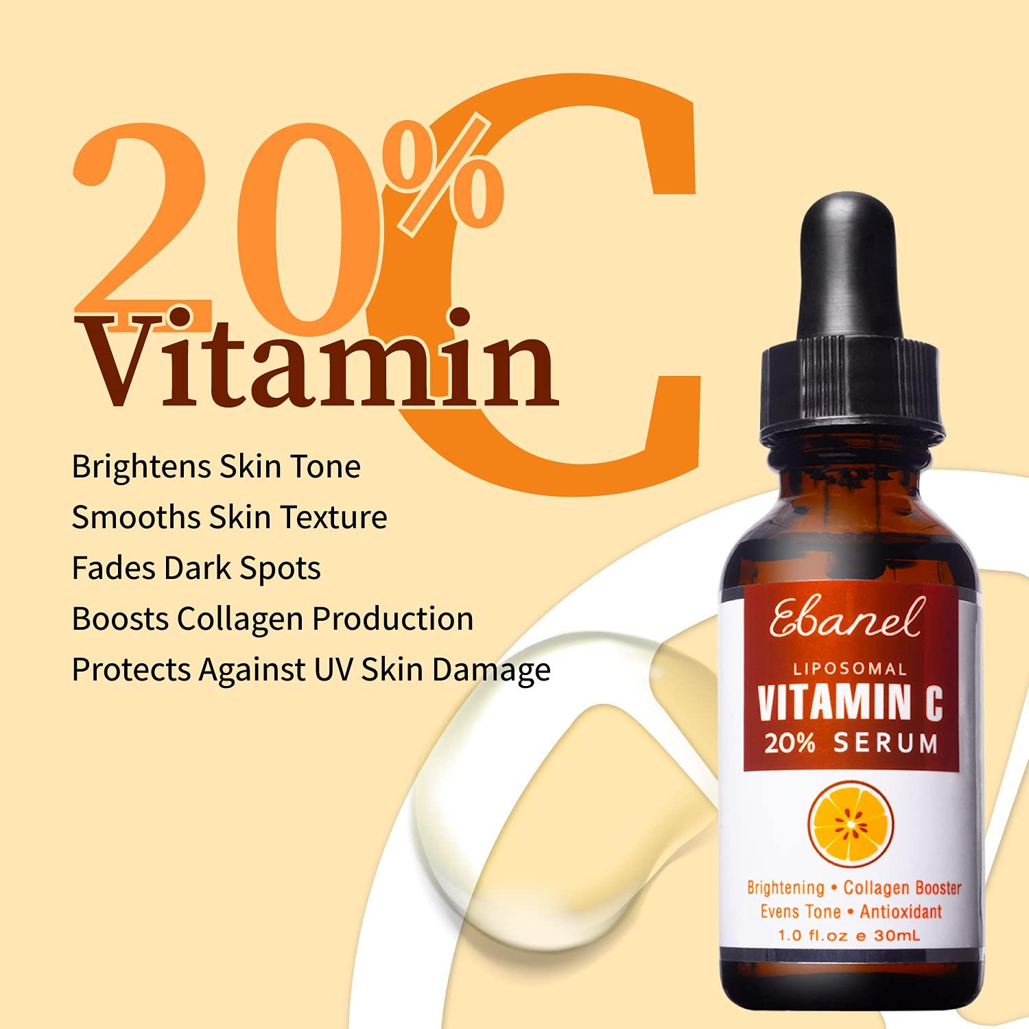 Ebanel Laboratories Ebanel Bundle of Advanced Silicone Scar Gel 1 Oz, and 20% Vitamin C Serum