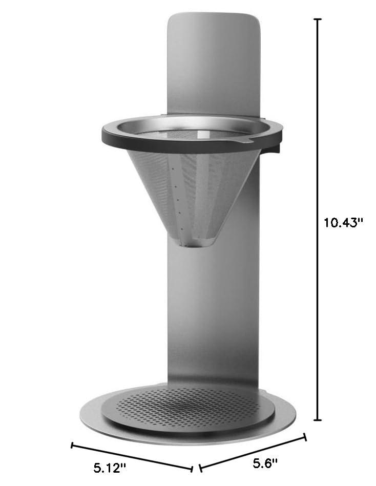 AdHoc AdHoc Mr. Brew Pour-Over Coffee Maker - Double-Walled Stainless Steel Filter for Full Flavor - Accessory for Pour-Over Coffee - Magnetic Holder for Paper Filters