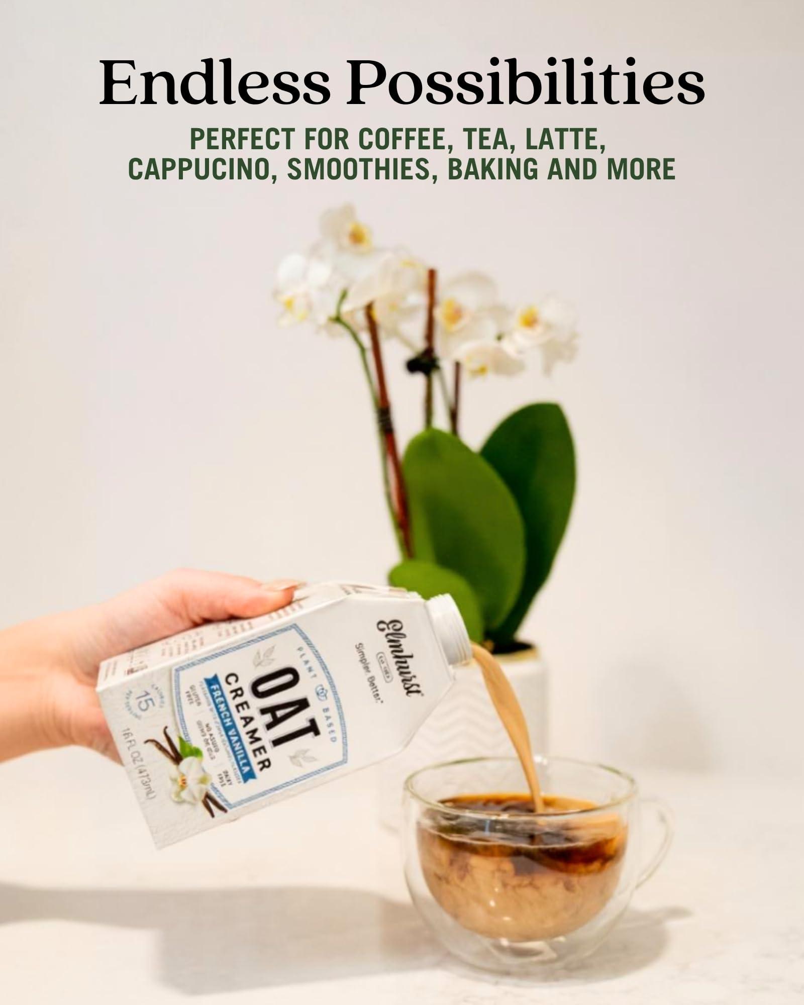 Elmhurst Elmhurst 1925 French Vanilla Oat Creamer, Plant-Based, Vegan, 16 Ounce (Pack of 6)