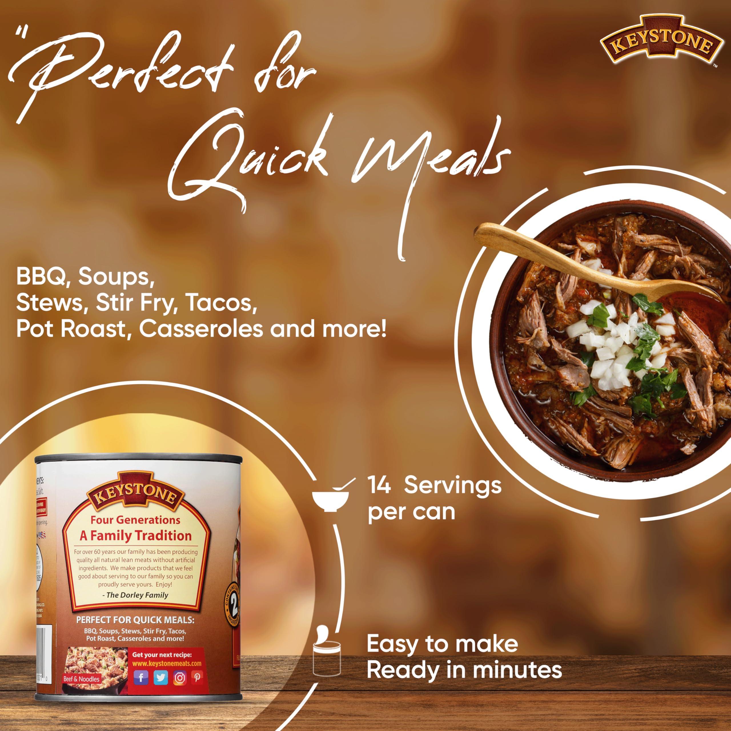 Keystone Meats Keystone Meats All Natural Canned Beef 28 Ounce Long Term Shelf Life Emergency Survival Food Canned Meat | Fully Cooked Ready to Eat Family Pack of 1