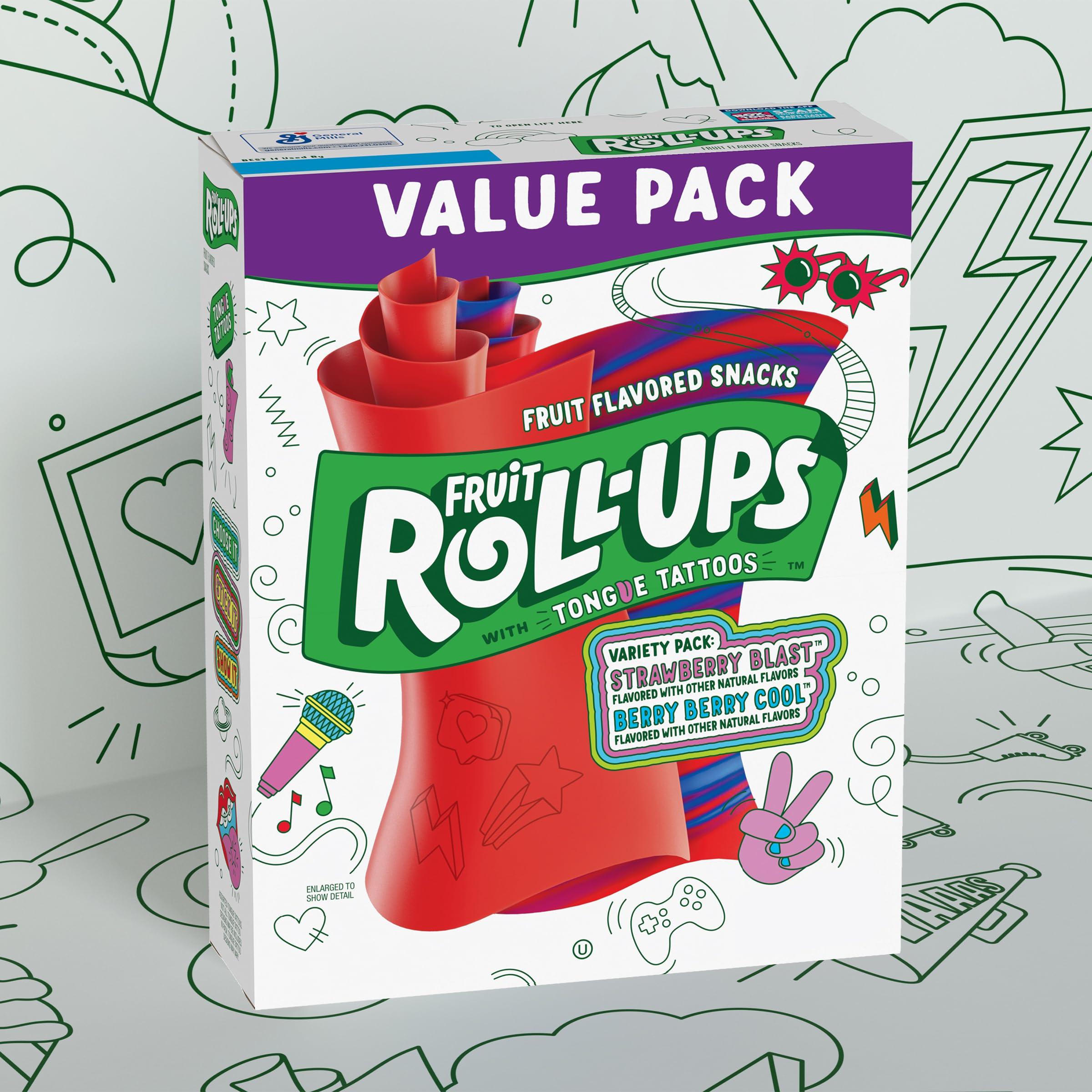Fruit Roll-Ups BETTY CROCKER FRUIT ROLL UPS VARIETY PACK ROLL FRUIT SNACK - 0016000127093, 0.5 Ounce (Pack of 20)