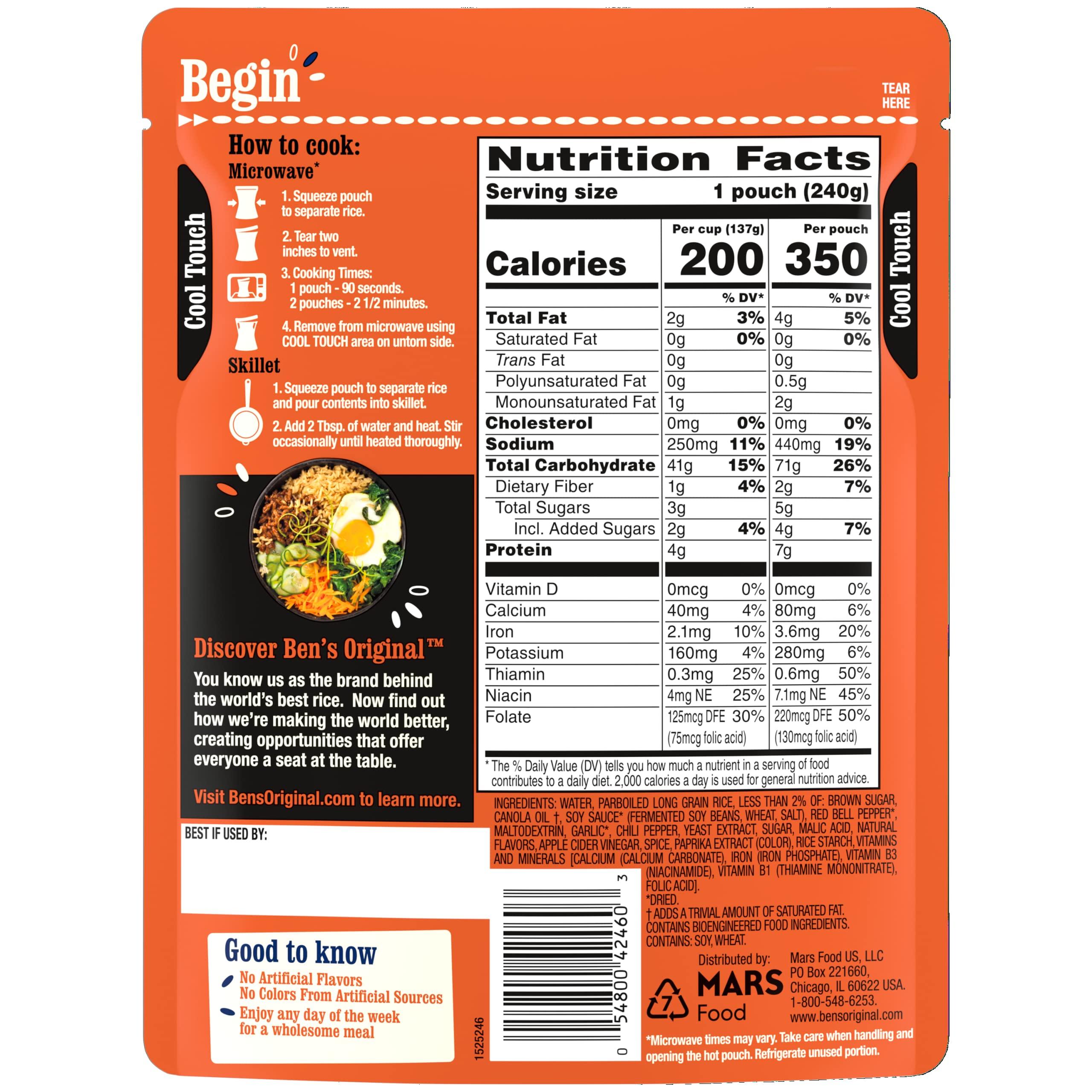 BEN'S ORIGINAL BEN'S ORIGINAL Ready Rice Korean BBQ Flavored Rice, Easy Dinner Side, 8.5 OZ Pouch (Pack of 12)