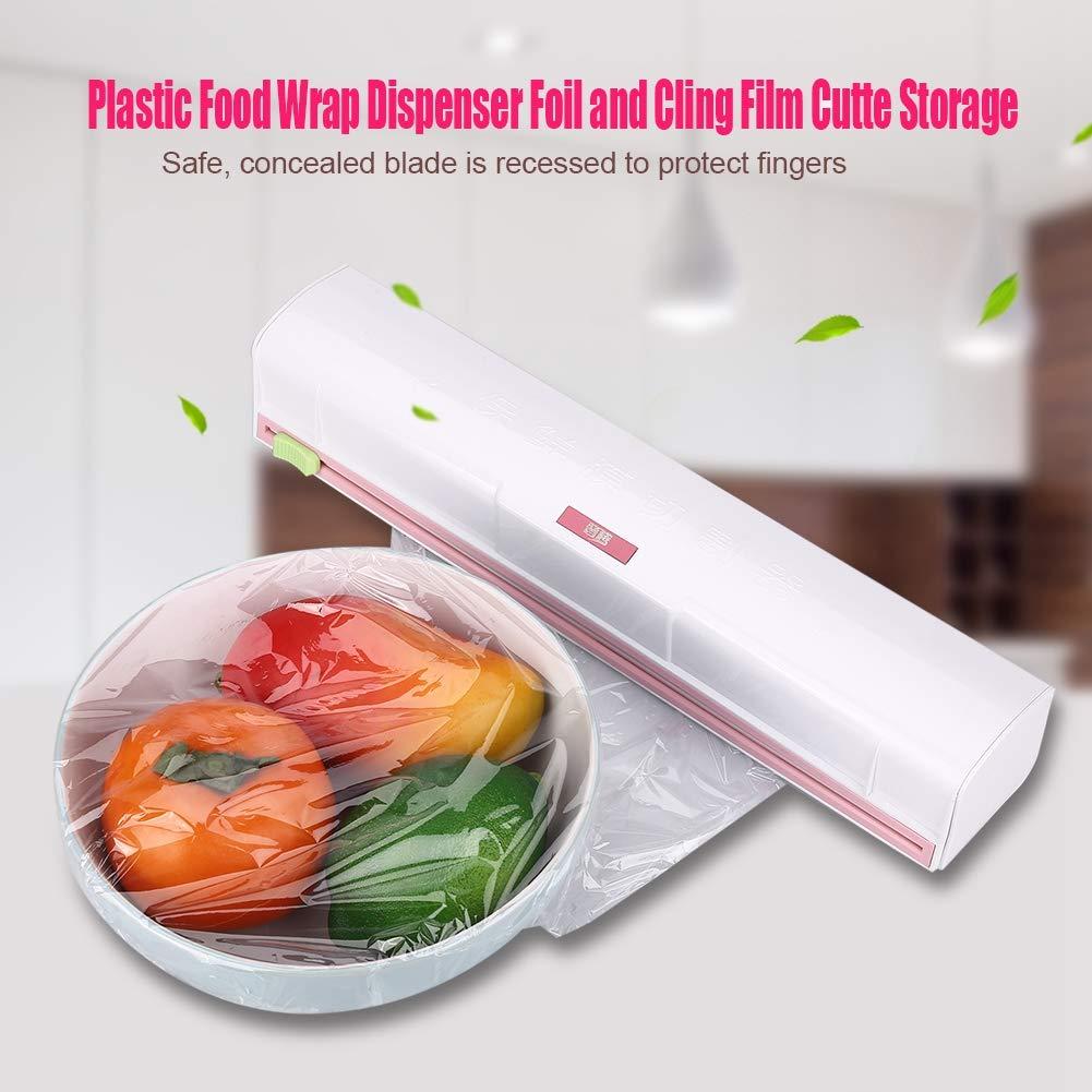 Lazmin Cling Film Cutter, Plastic Food Wrap Dispenser, Wrap Cutter Foil and Cling Film Cutte Storage Kitchen, Made of ABS Material, Non