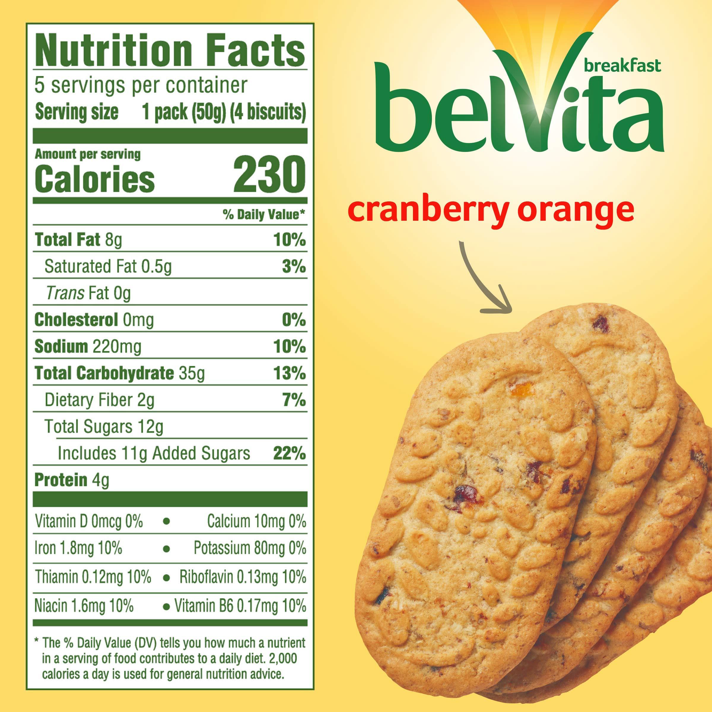 Belvita belVita Cranberry Orange Breakfast Biscuits,(5 Biscuits Per Pack)(Pack of 5)