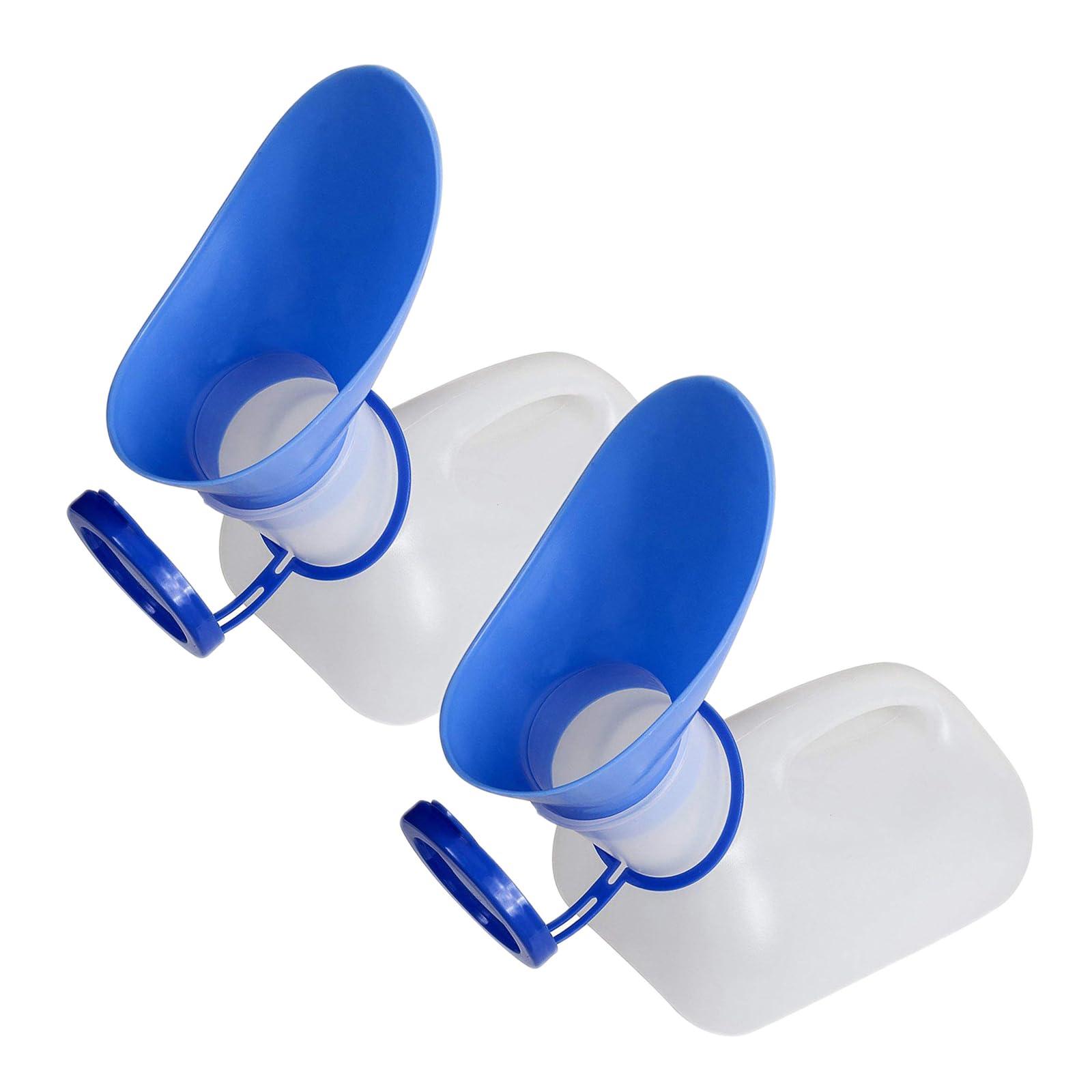 Generic Urine Bottle, 2 in 1 Male Female Urinal Bottles, 32 oz Portable Plastic Pee Bottles for Men Women for Hospitals, Incontinence, Emergency and Travel (2pc)