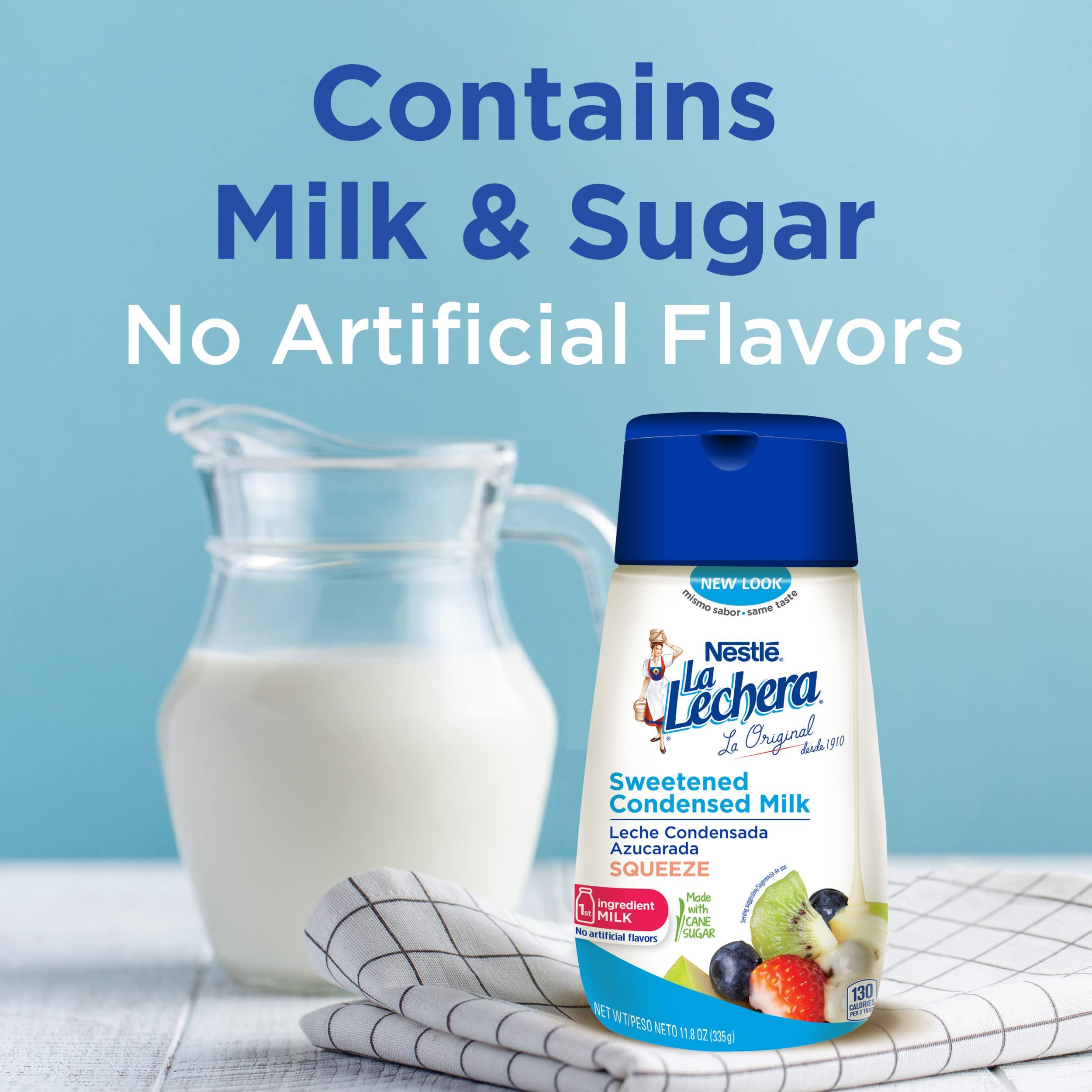 Nestle Nestle La Lechera Squeeze Variety Pack, Sweetened Condensed Milk (3) and Dulce de Leche Milk-Based Caramel (1), 4 Squeeze Bottles