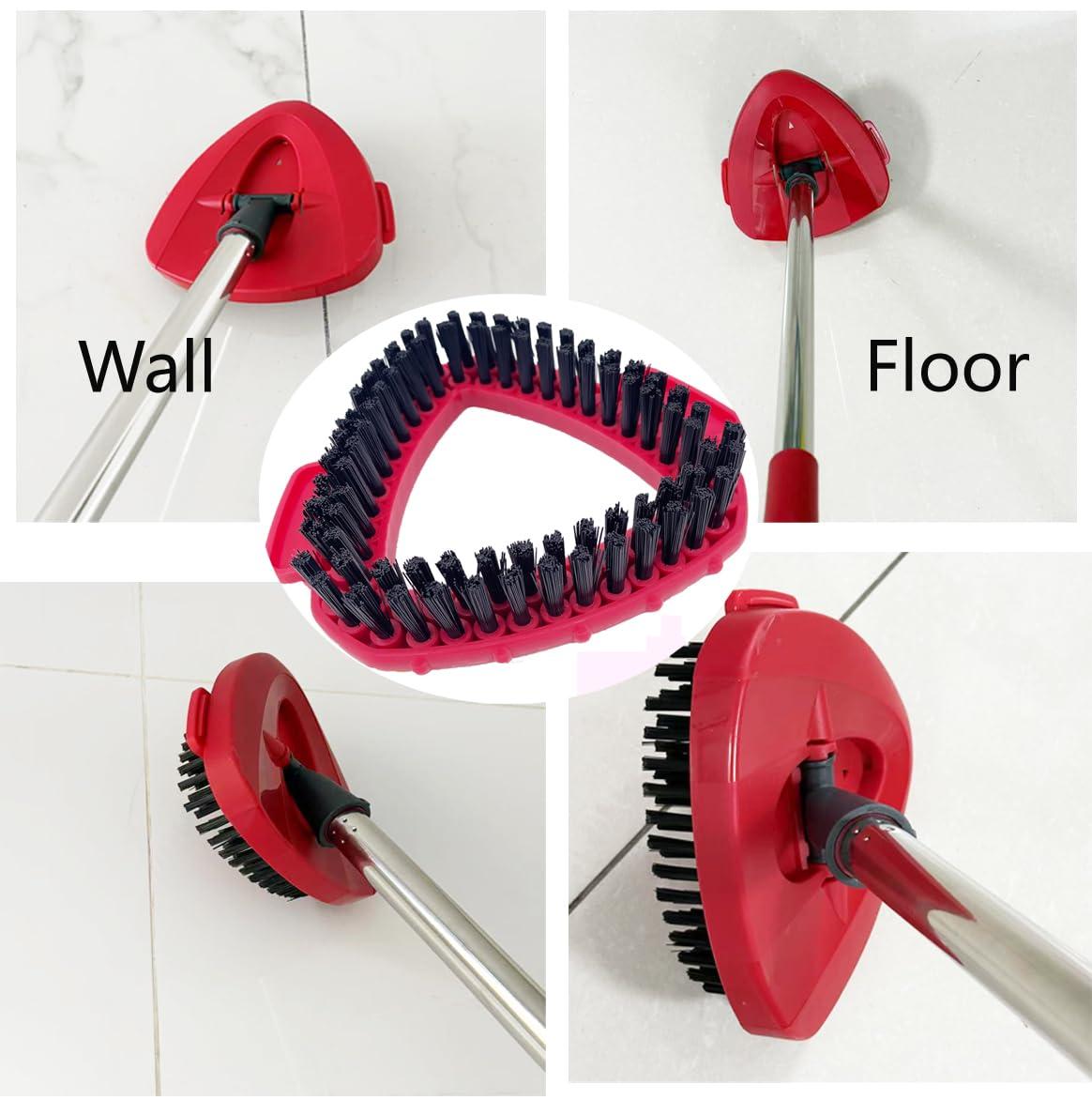 LKBBC Scrub Brush Head for O Cedar RinseClean 2-Tank System, Spin Mop Scrub Brush Head for Floor Cleaning, Triangle Hard Bristle Scrub Brush Head Replacement Attachment for Bathroom and Kitchen