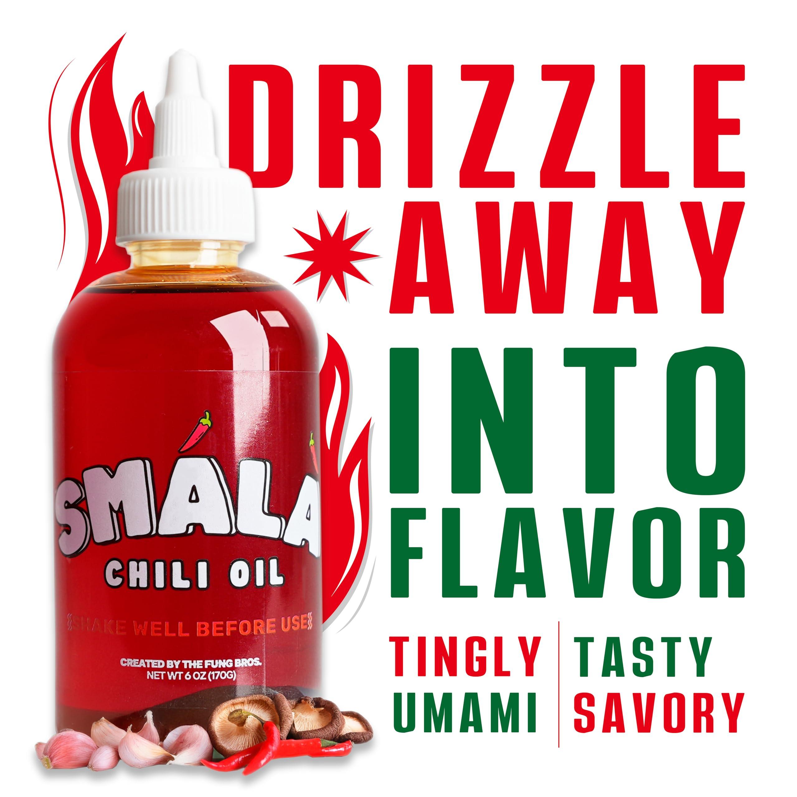 Smala Sauce Smala Chili Oil Sauce - Tingly, Spicy, Savory, Umami - Perfect For Pizza, Meat, Veggies, Ramen, Noodles, Dumplings - Garlic, Onion, Sichuan Pepper - Made In USA - Vegan, Gluten Free (6 oz - 1 Pack)