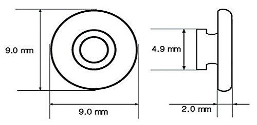 Askana ASKANA Optical Soft Silicone Round-Shaped Round Shaped Click-on Slide-in Push-in Silicon Nose Pads for Reading Prescription Glasses Sunglasses L= 9 mm/~ 0.35'' (6 Pairs)