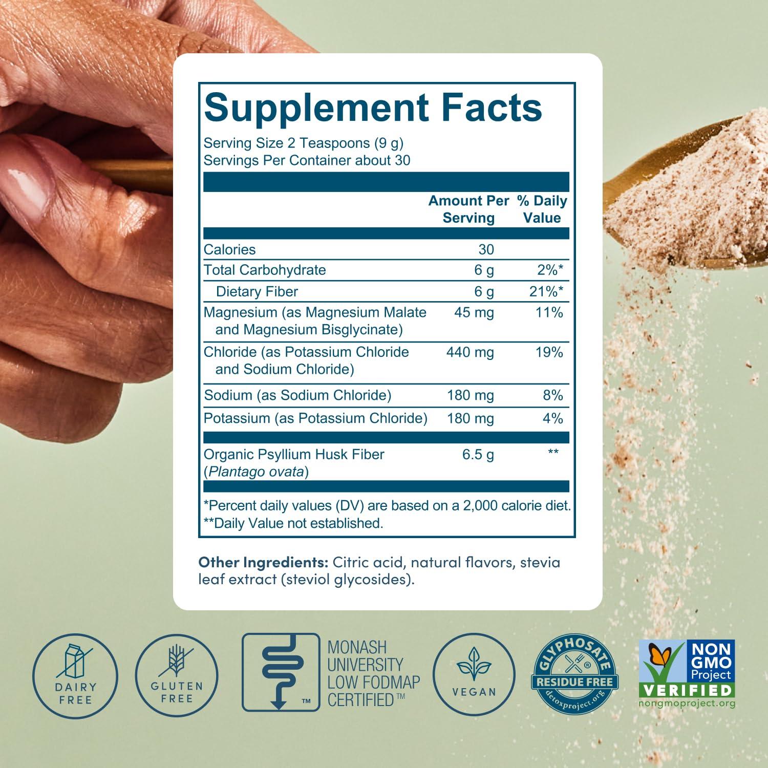Bio.me Fiber Rescue - Psyllium Husk Powder for Digestive Health & Bloating Relief, Sugar Free Lemonade Flavored Prebiotic Soluble Fiber Powder, Non-GMO Fiber Supplement Powder, Gluten Free - 30 Servings