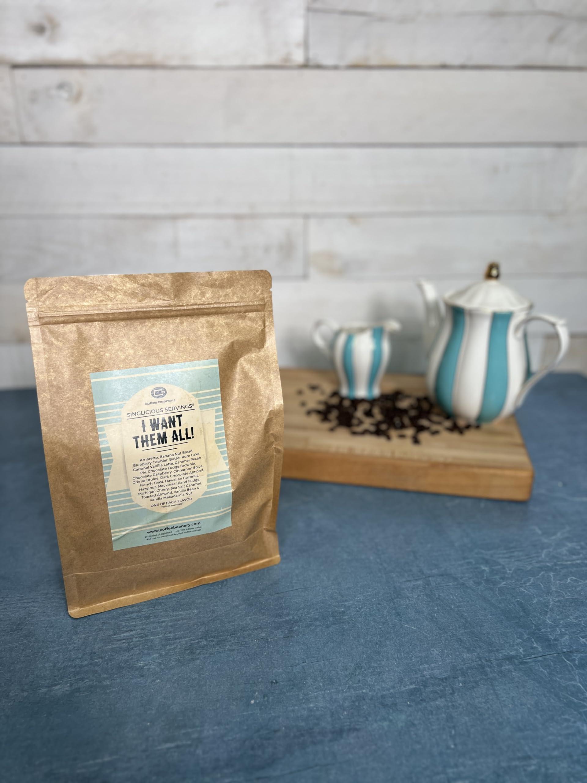 Coffee Beanery I Want Them All Coffee Pod Variety Pack of Coffee Pods by Coffee Beanery | 20ct Flavored Coffee Pods Medium Roast Coffee Pods| 100% Specialty Arabica Coffee| Gourmet Coffee Pods