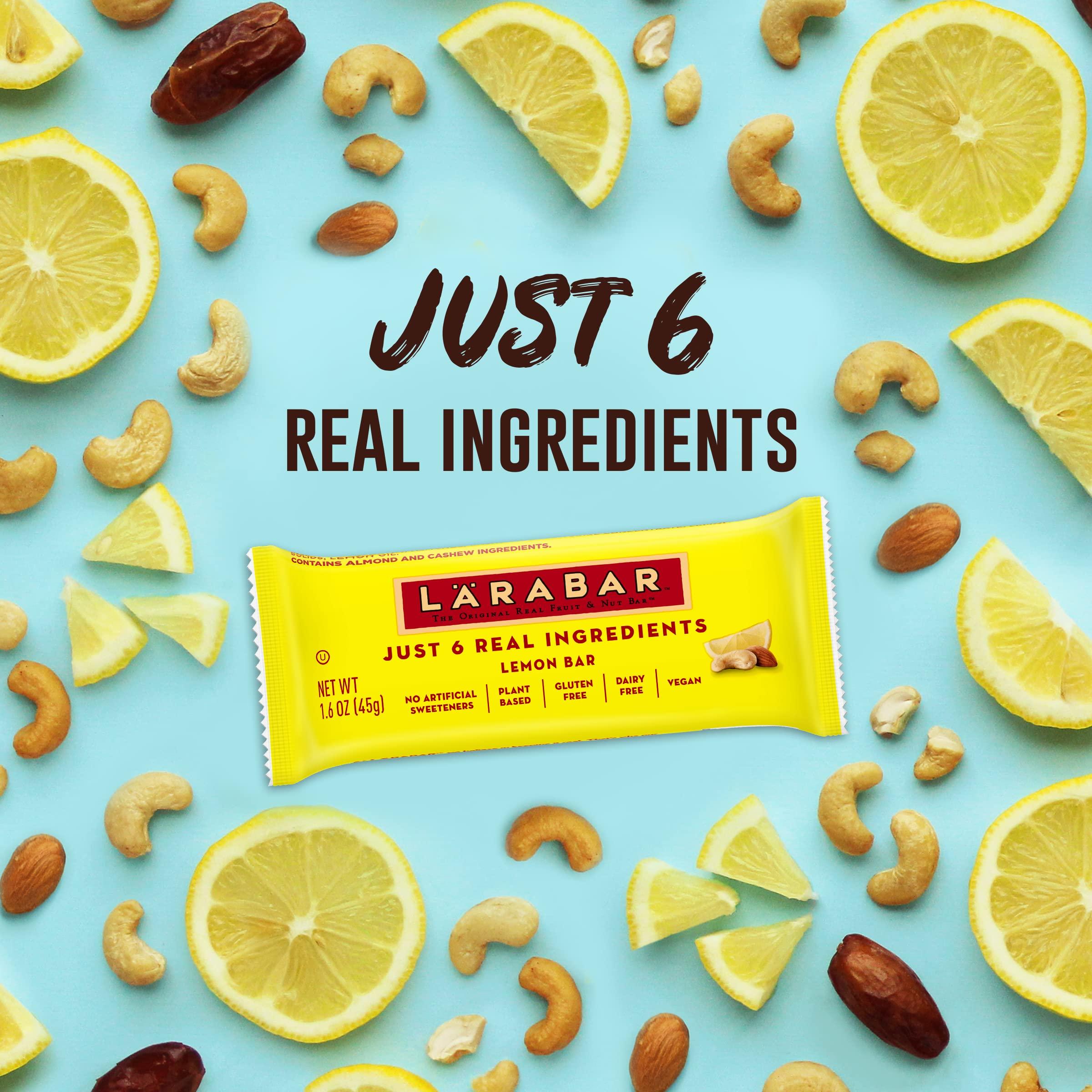 LÄRABAR Larabar Lemon Bar, Gluten Free Vegan Fruit & Nut Bars, 1.6 oz Bars, 6 ct (Pack of 8)