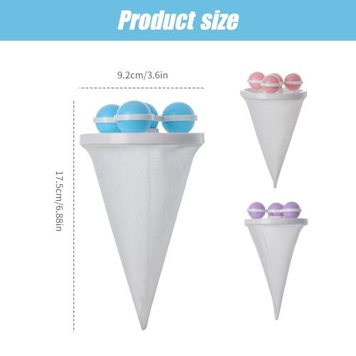AIIONP Floating Hair Filtering Mesh Removal, Lint Catcher for Washing Machine, Reusable Washing Machine Hair Filter Laundry Pet Hair Catcher Pet Dog Cat Hair Remover for Laundry (Purple*3)