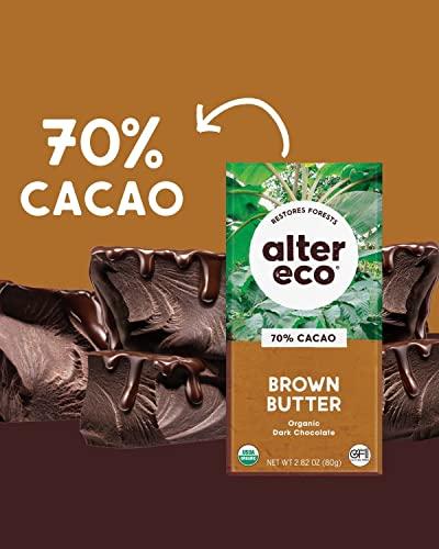 Alter Eco Alter Eco | Dark Chocolate Bars | Pure Dark Cocoa, Fair Trade, Organic, Non-GMO, Gluten Free (Brown Butter)