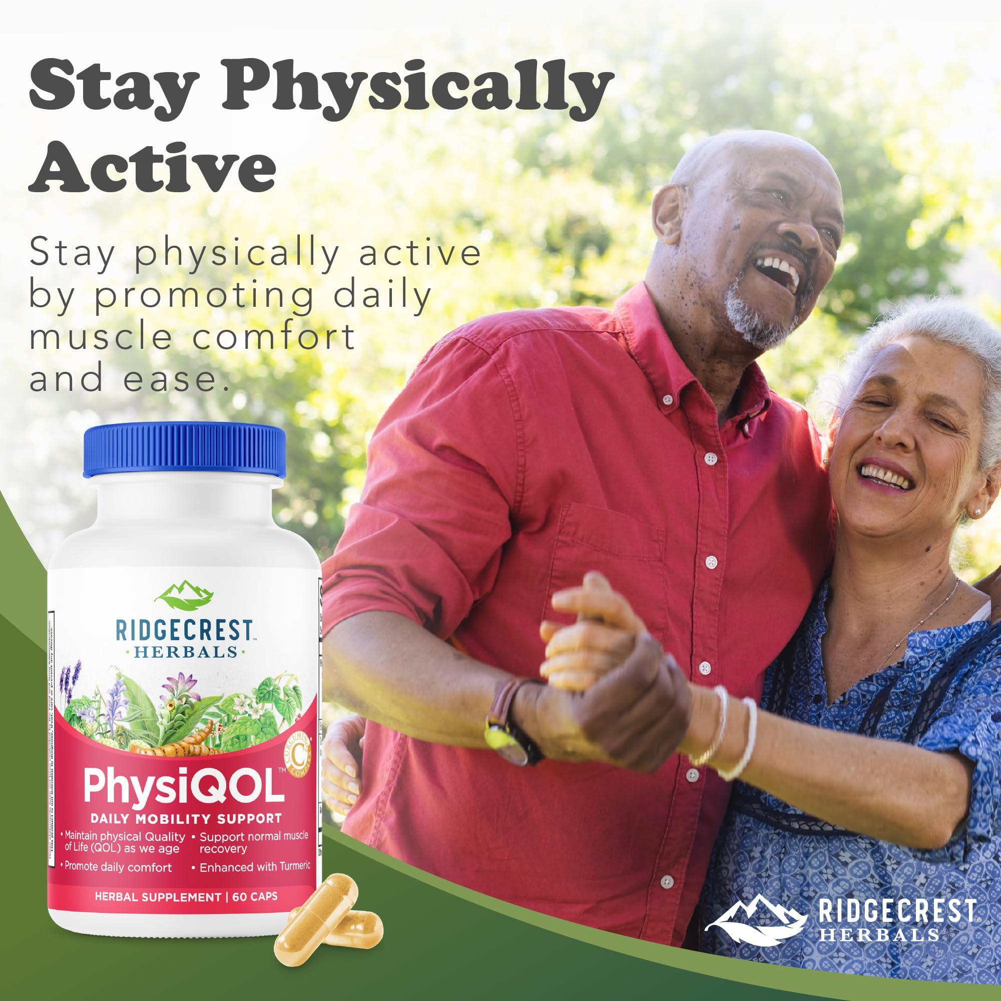 RidgeCrest Herbals Ridgecrest Herbals PhysiQOL, Herbal Supplement with Boswelia and Tumeric (60 Vegan Caps, 30 Serv)
