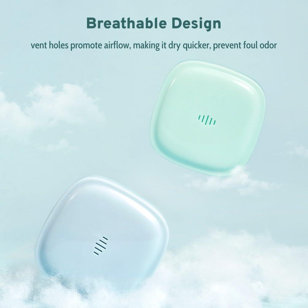 Maobuli Transparent Slim Retainer Case, Stylish Small Aligner Case, Thin Night Guard Case with Vent Holes, Portable Retainer Holder Compatible with Invisalign(Dark Grey)