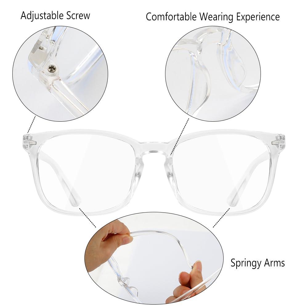 Yekepal Blue Light Blocking Glasses, 2 Pack Blue Light Glasses Men, Blue Light Glasses For Women Computer Reading Gaming TV Phones Eyeglasses Clear Lens Bluelight Glasses Anti Eyestrain UV Glare Green+Clear