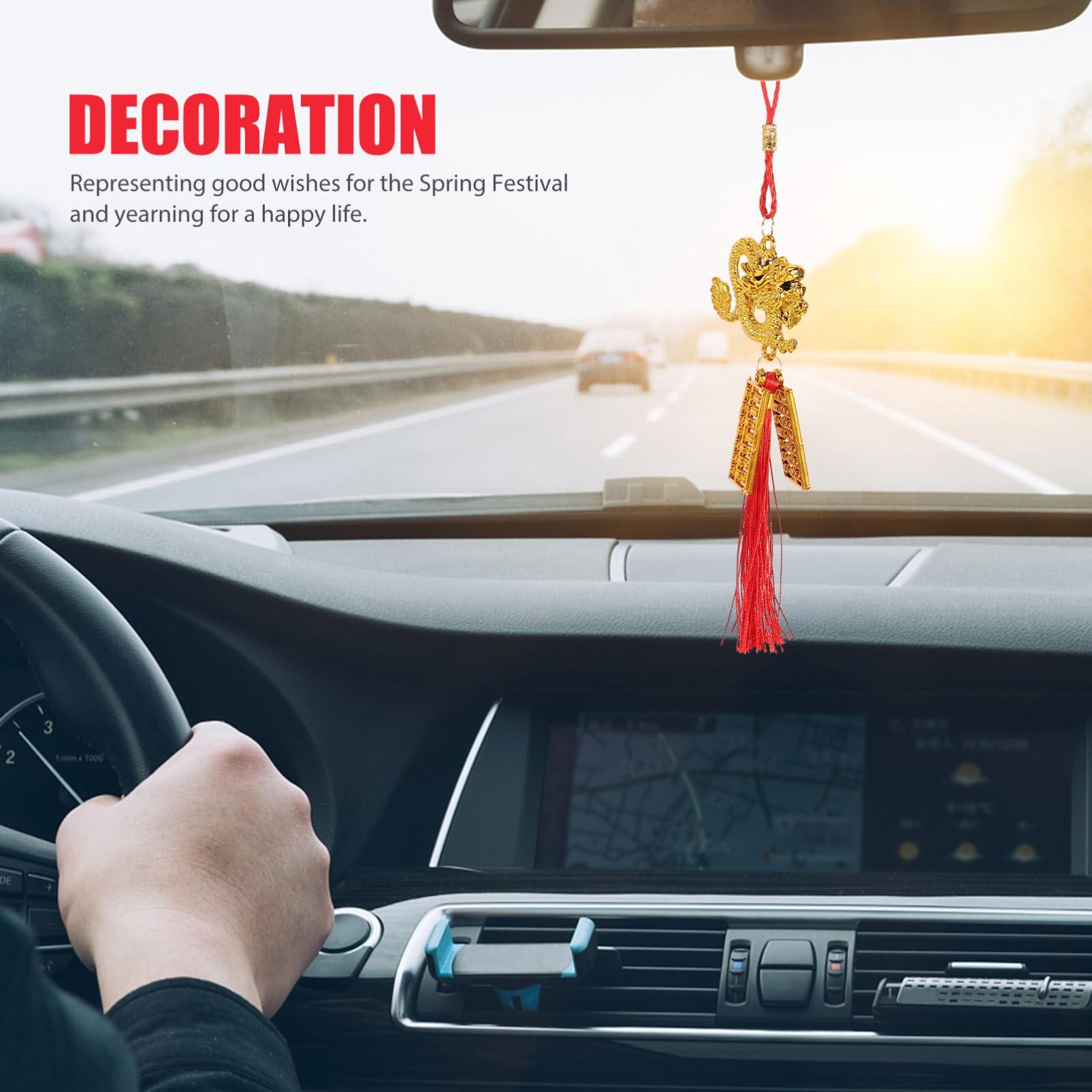 Cabilock 10pcs Good Luck Charms Chinese Style Chinese Chinese red Knot Chinese Decor car Accessories Lucky Knot Lucky New Year Ornaments Christmas Dragon Decor Ornament Rearview Mirror