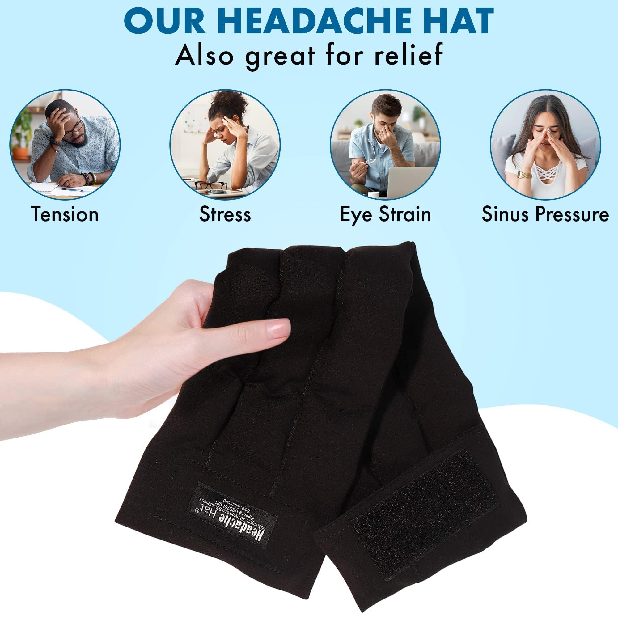 Headache Hat Headache Hat - US Assembly - Long Lasting Ice Cooling Relief - Tension Headache Cap - Migraine Cap for Natural Cooling Therapy - Migraine Mask - Standard Size