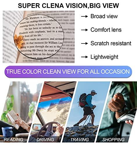 OCCI CHIARI OCCI CHIARI XL Reading Glasses Men Large head Comfortable Readers 1.0 1.25 1.5 1.75 2.0 2.25 2.5 2.75 3.0 3.5 4.0 5.0 6.0(3.5x Black)