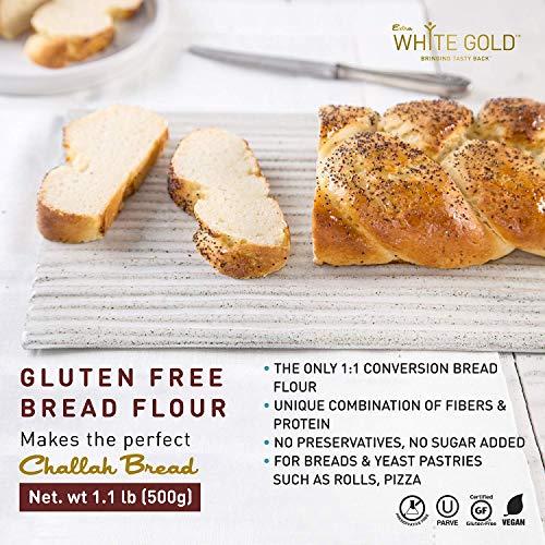 Extra White Gold Extra White Gold Gluten Free Bread Flour Blend For Breads, Yeasted Pastries , Pizza, Focaccia [Kosher] [Gluten Free] [Vegan] [Soy Free] [Nut Free] [Dairy Free] 1.1 Pound (4 pack)