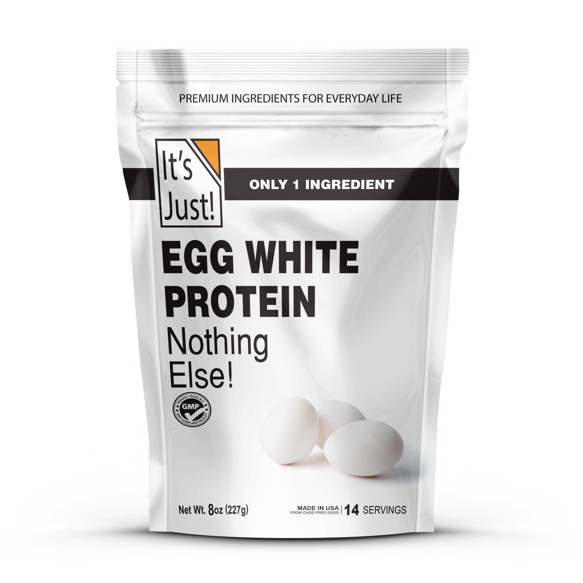 It's Just! It\'s Just! - Egg White Protein Powder, Made in USA from Cage-Free Eggs, Dried Egg Whites (Unflavored, 8oz)