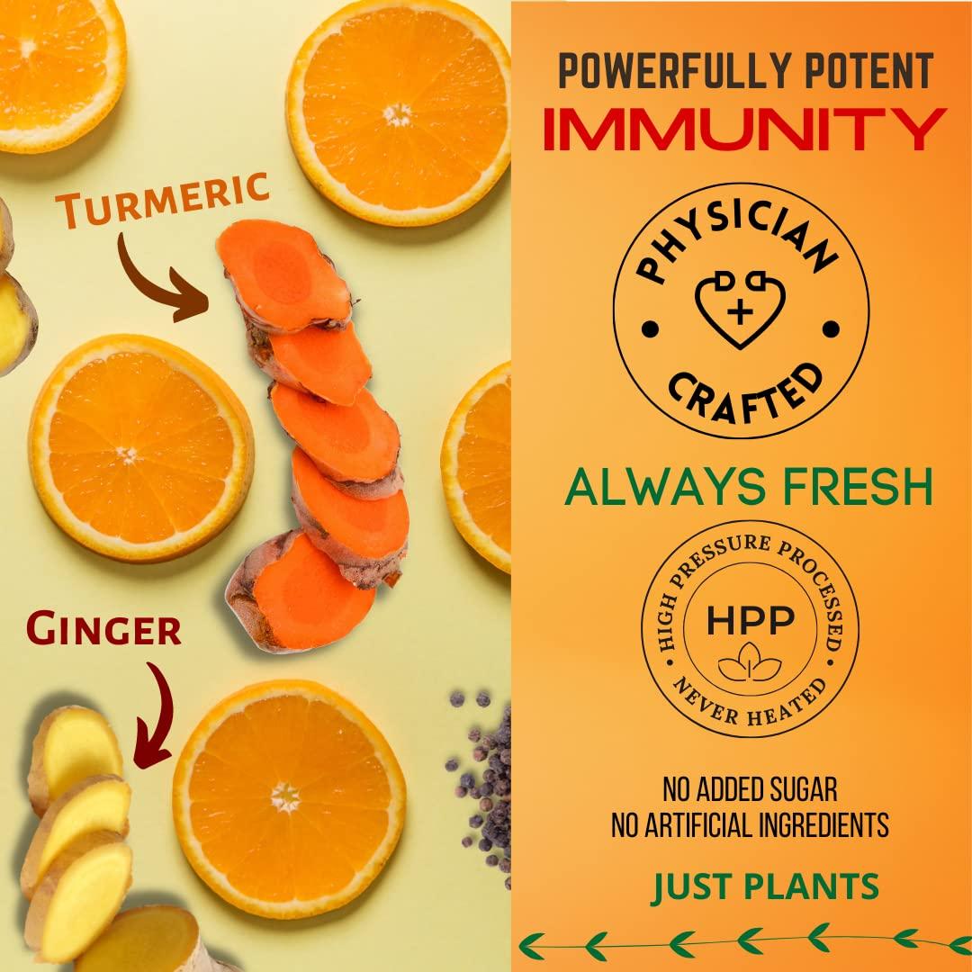 Elixir Shots Elixir Shots, Immunity Boost Wellness Shot with Cold-Pressed Turmeric, Ginger, Orange and Black Pepper, No Added Sugars or Artificial Ingredients,12-pack